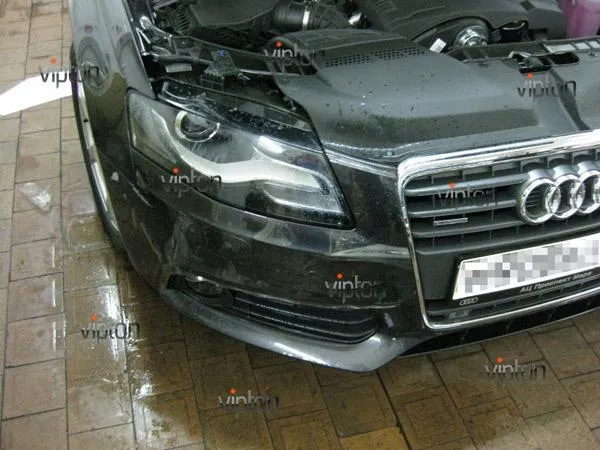 Автомобиль Audi А4 / Нанесение антигравийной пленки VENTURESHIELD. 2 Автомобиль Audi А4 / Нанесение антигравийной пленки VENTURESHIELD. 2