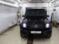 MERCEDES-BENZ G Установка антигравийной полиуретановой пленки LLumar Platinum Plus PPF