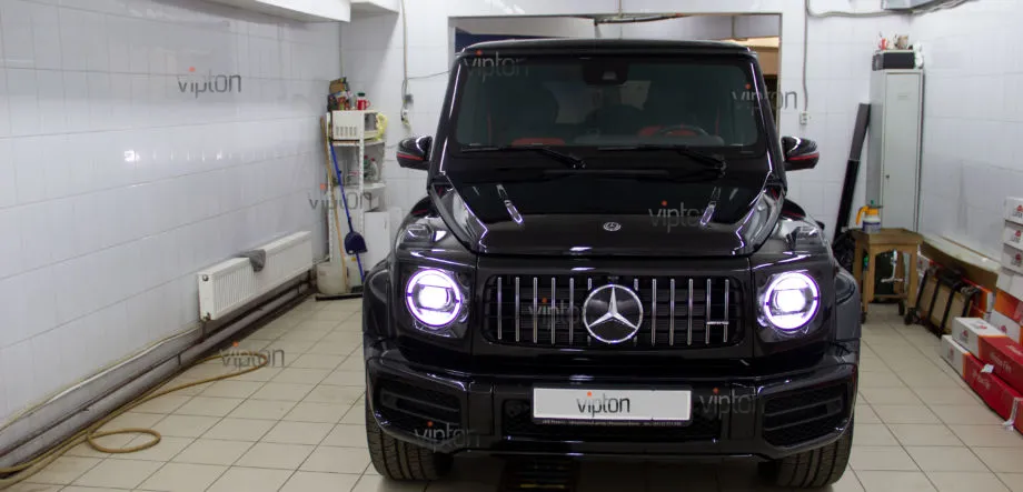 MERCEDES-BENZ G Установка антигравийной полиуретановой пленки LLumar Platinum Plus PPF 10