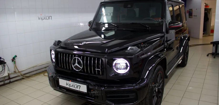 MERCEDES-BENZ G Установка антигравийной полиуретановой пленки LLumar Platinum Plus PPF 12