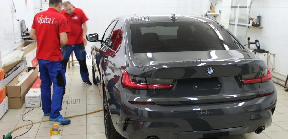 BMW 3 серия G-20 Установка антигравийной пленки полностью. 13