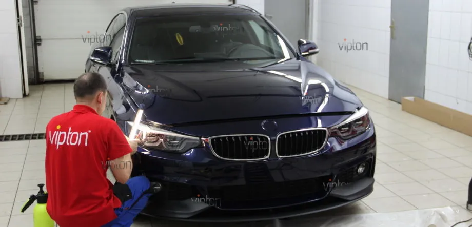 BMW 4 серия:защита фар пленкой SPARKS TOP. 1